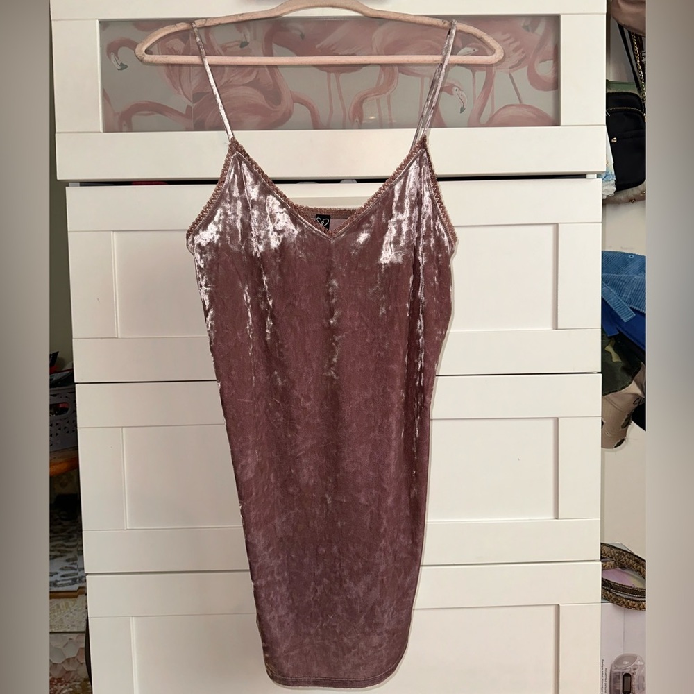 My Date with the President's Daughter Inspired Pink Velvet Slip Dress